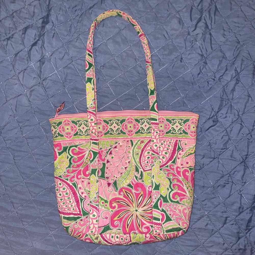 Vera Bradley pink white and lime green floral bag